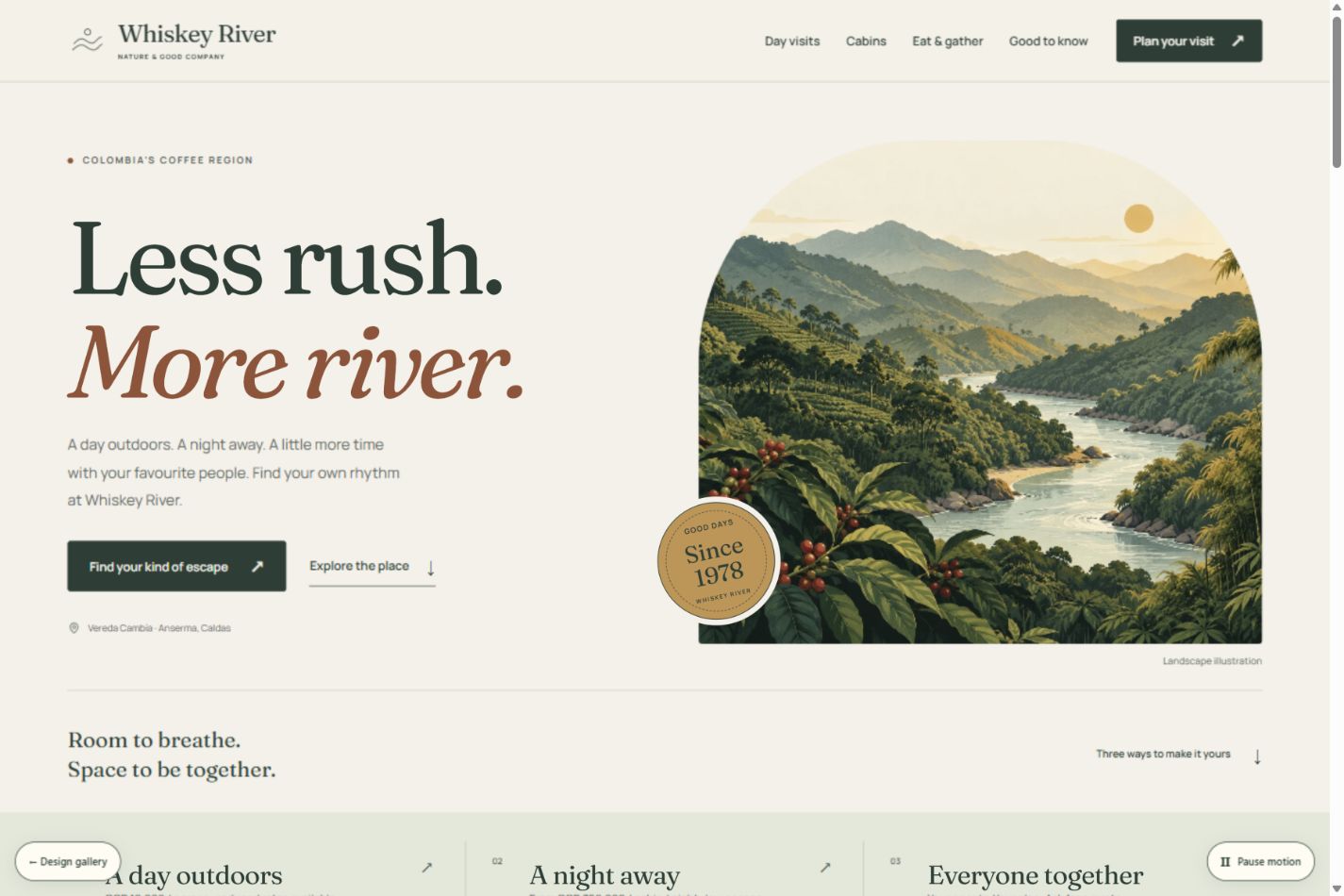 River Editorial website preview.
