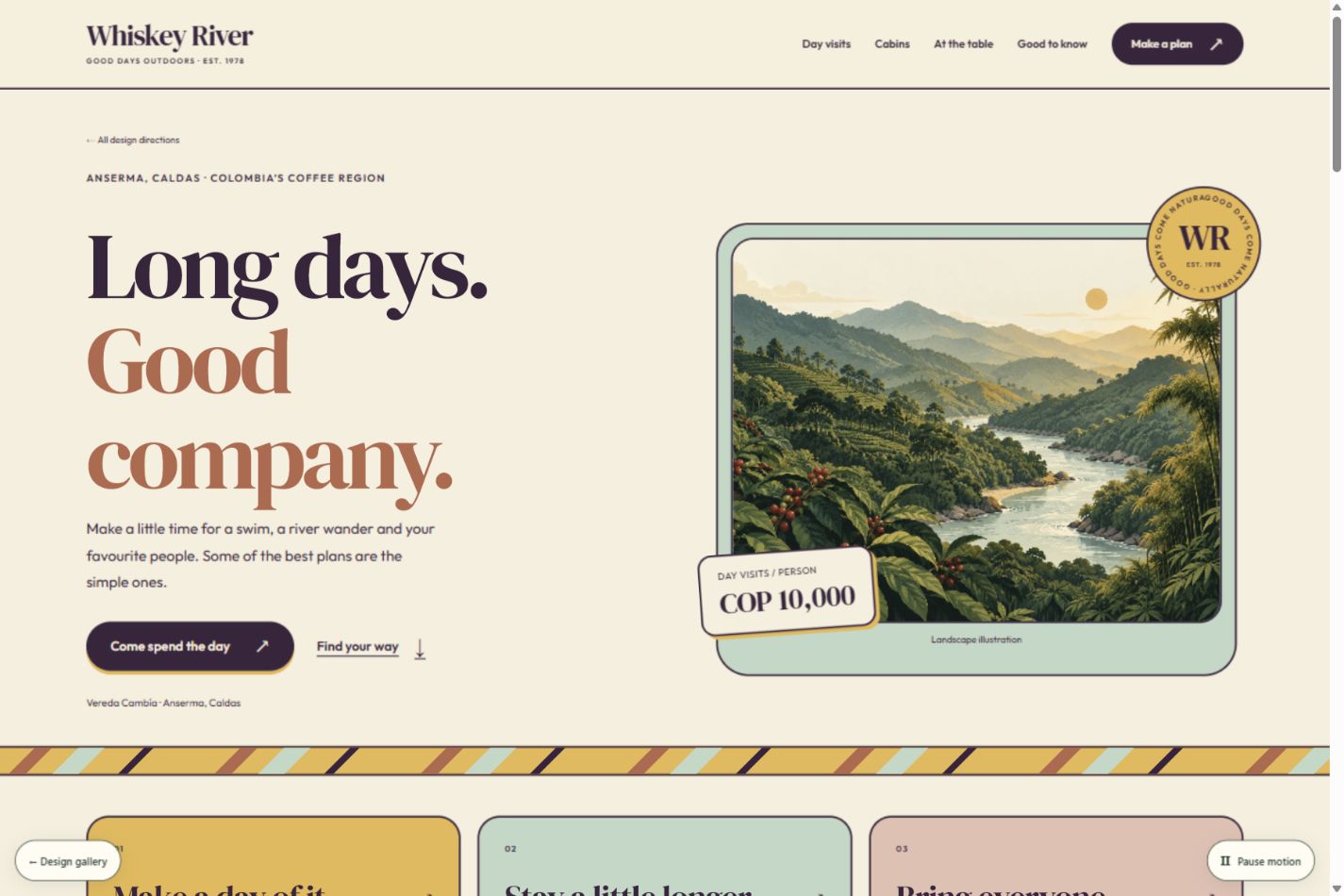 Retro Riviera website preview.